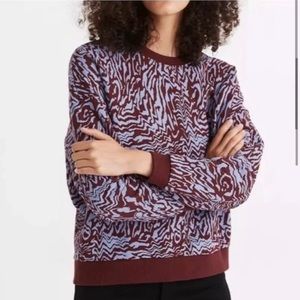 Madewell Zebra Print Pull Over Sweater Size XL